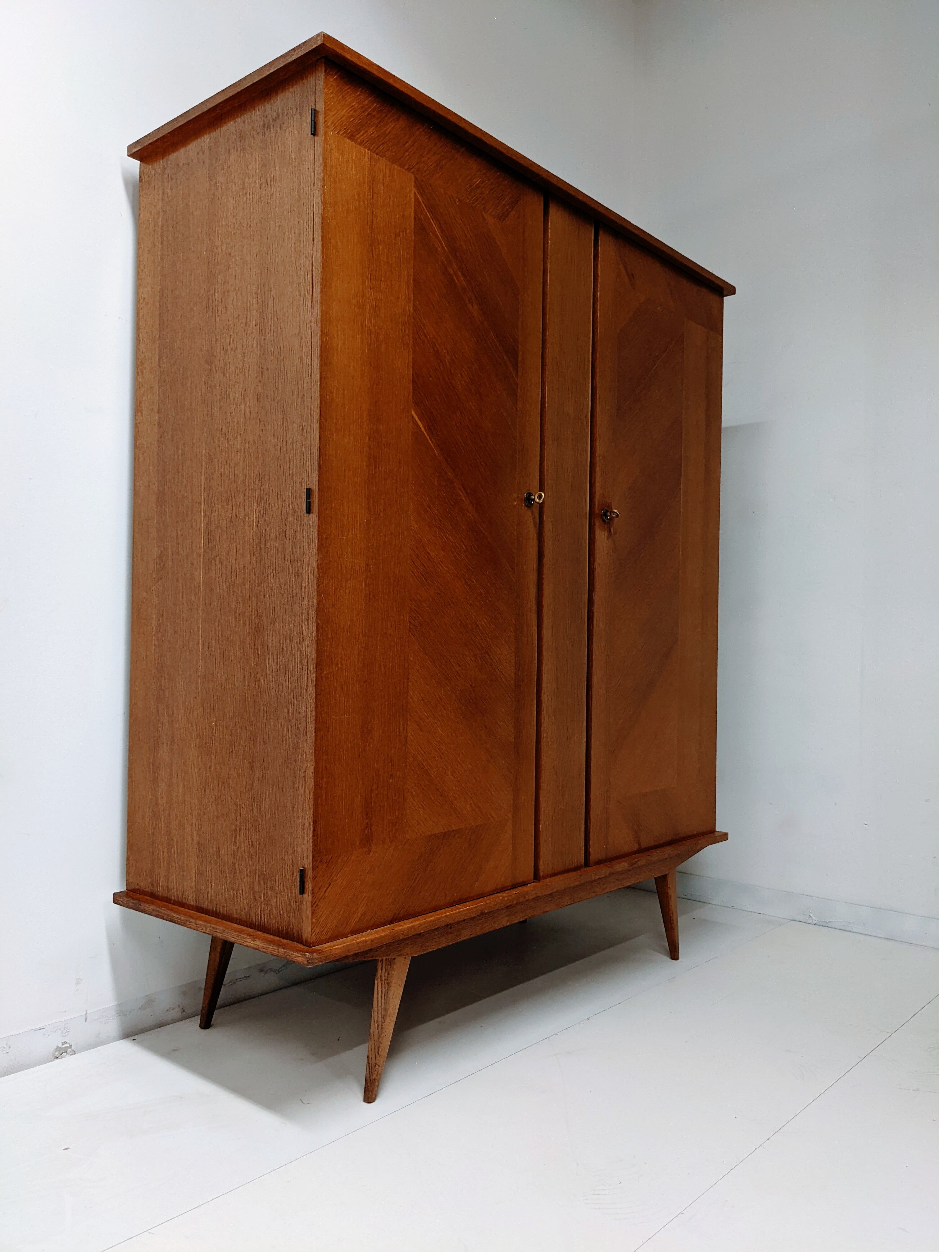 Wardrobe vintage wooden wardrobe compass feet Scandinavian style
