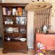 Wooden bookshelf with drawer