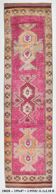 3x11 Vintage Pink & Brown Turkish Runner Rug, 87x339Cm