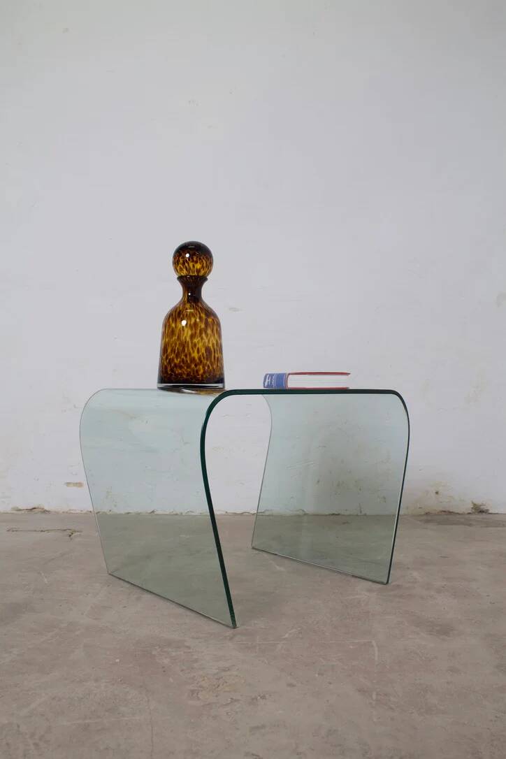 Vintage glass coffee table / side table