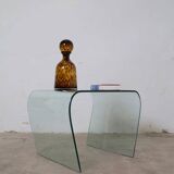Vintage glass coffee table / side table