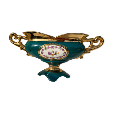 Vintage porcelain rose planter vase