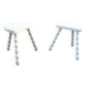 Duo of milking stools with turned legs.