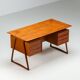 Svend Age Madsen freestanding desk in teak H.P. Hansen Denmark 1960