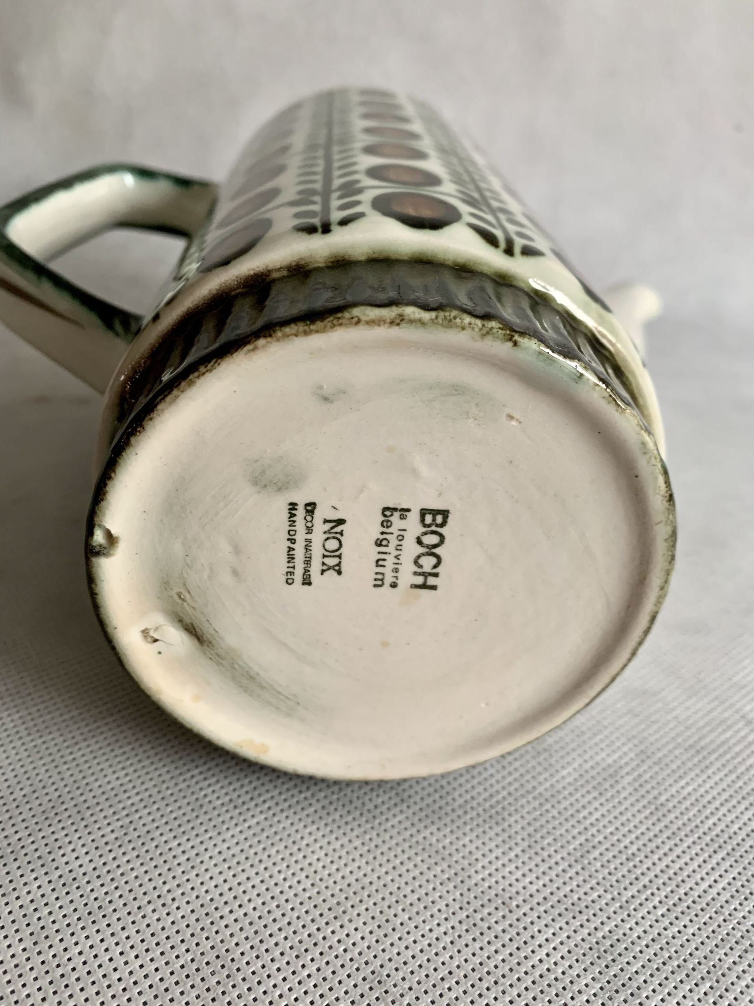 Pottery teapot Boch Rambouillet Noix, 1960s