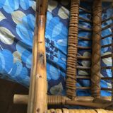 Vintage wicker and rattan children's armchair