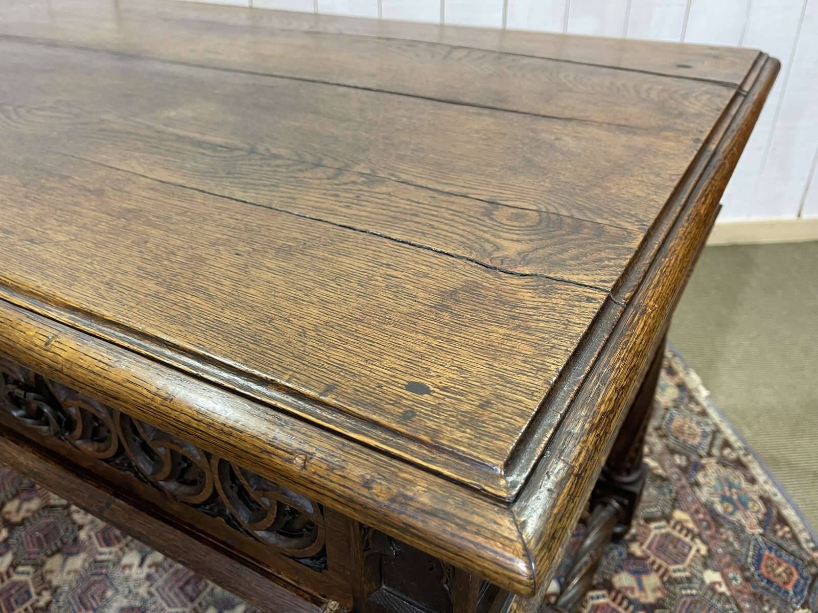 Late 19th century Gothic style oak desk