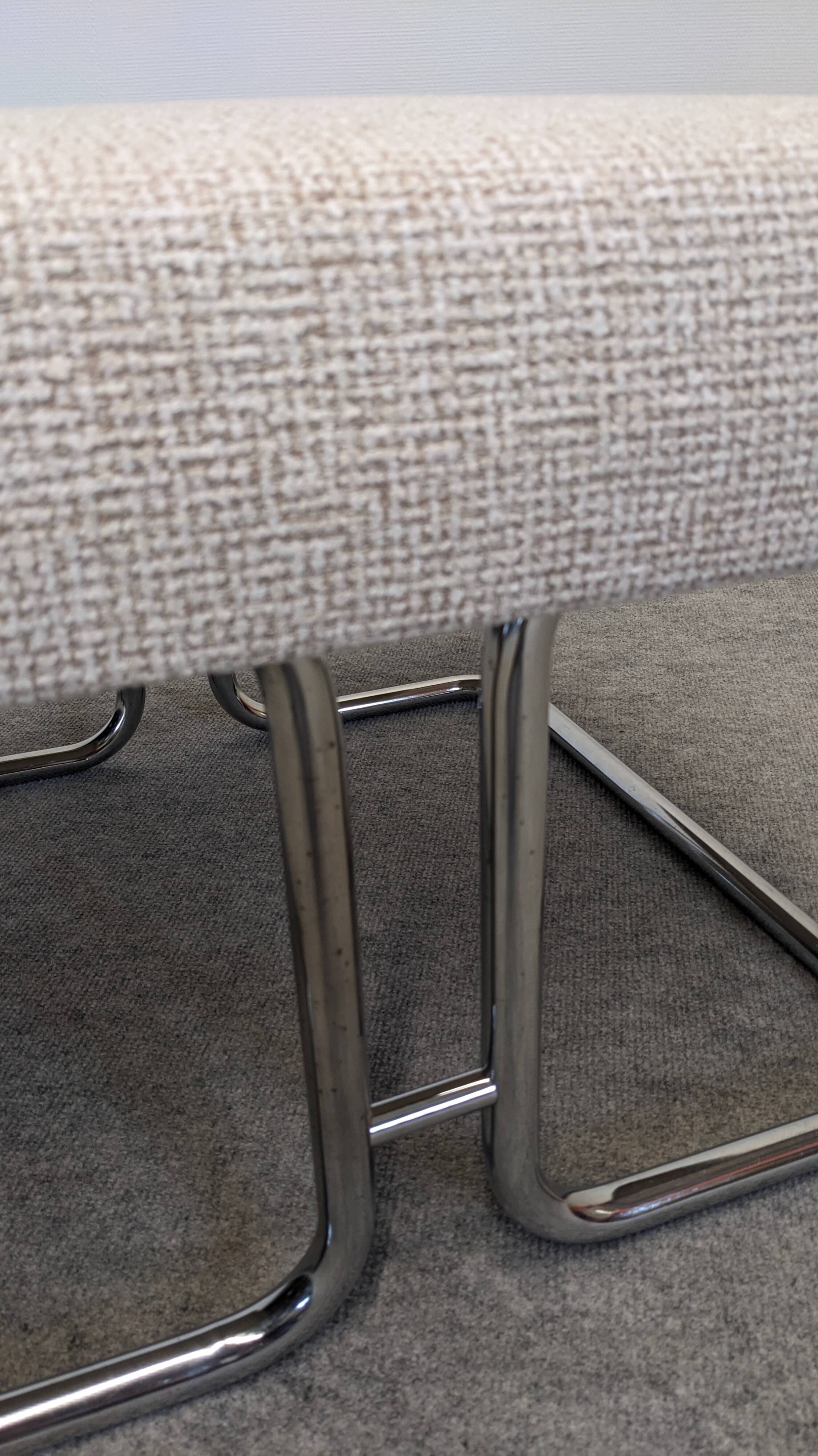 Low stool or tubular ottoman Space Age, France around 1970
