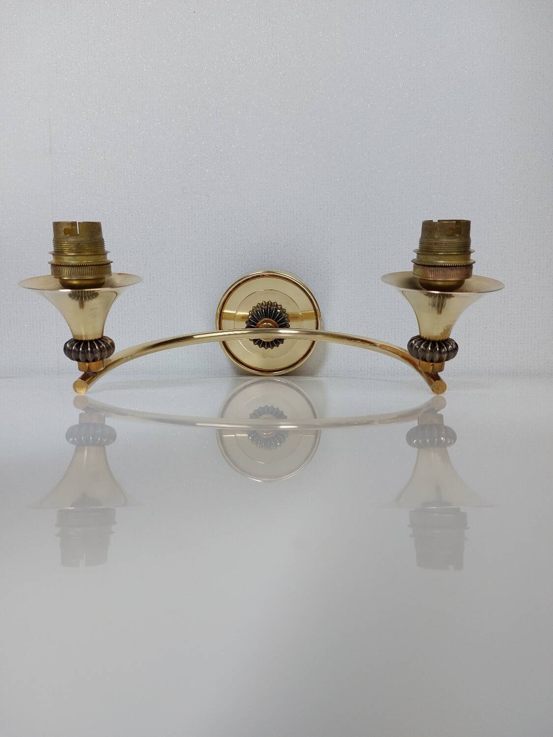 Suite of 3 Art Deco wall lights attributed to Gilbert Poillerat