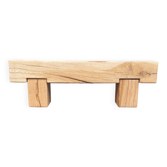Old wooden bench solid oak beam