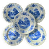 Deep plates Sarreguemines Romantic blue decor
