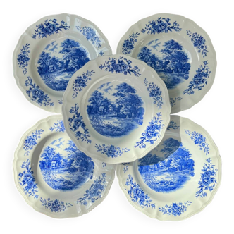 Deep plates Sarreguemines Romantic blue decor