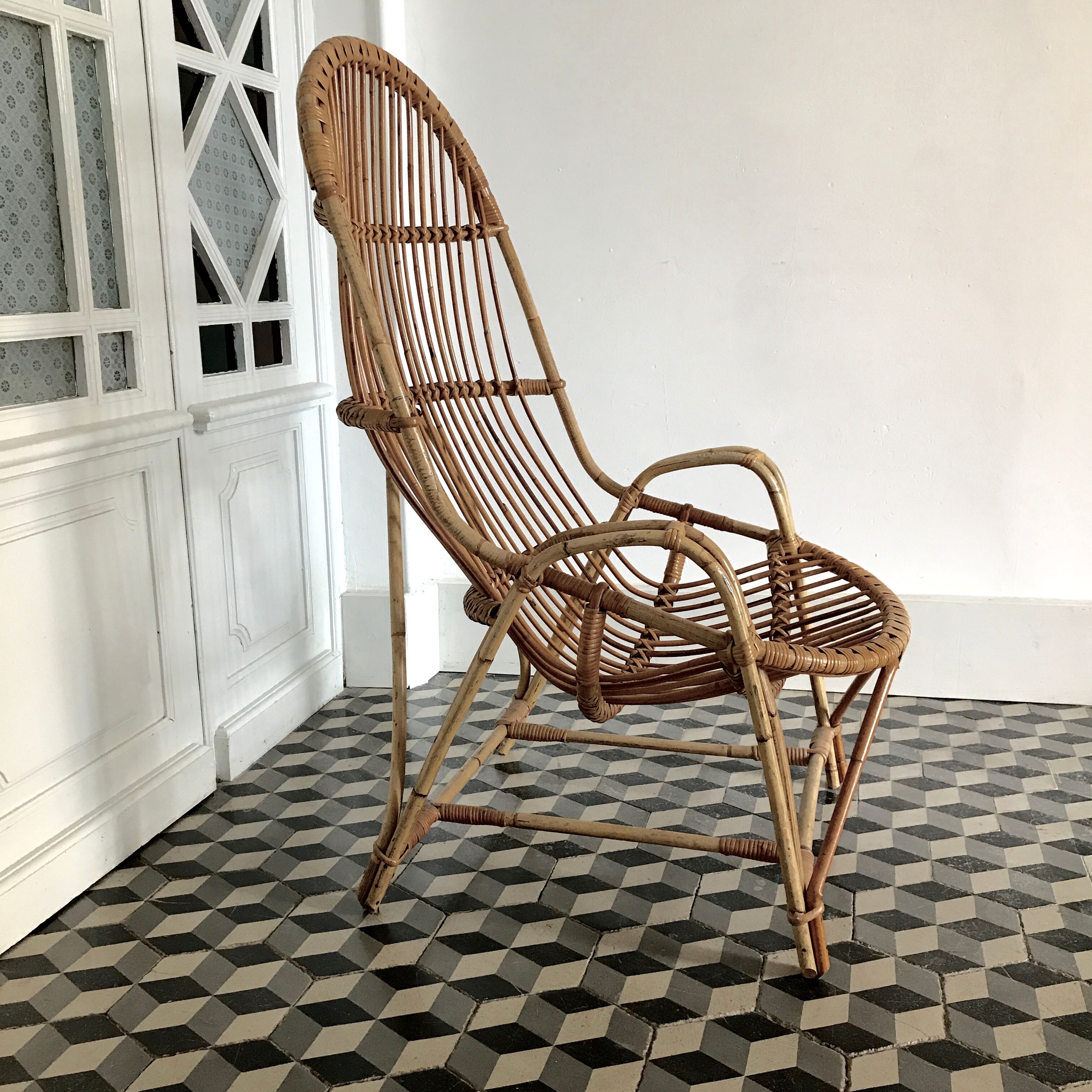 Armchair in rattan