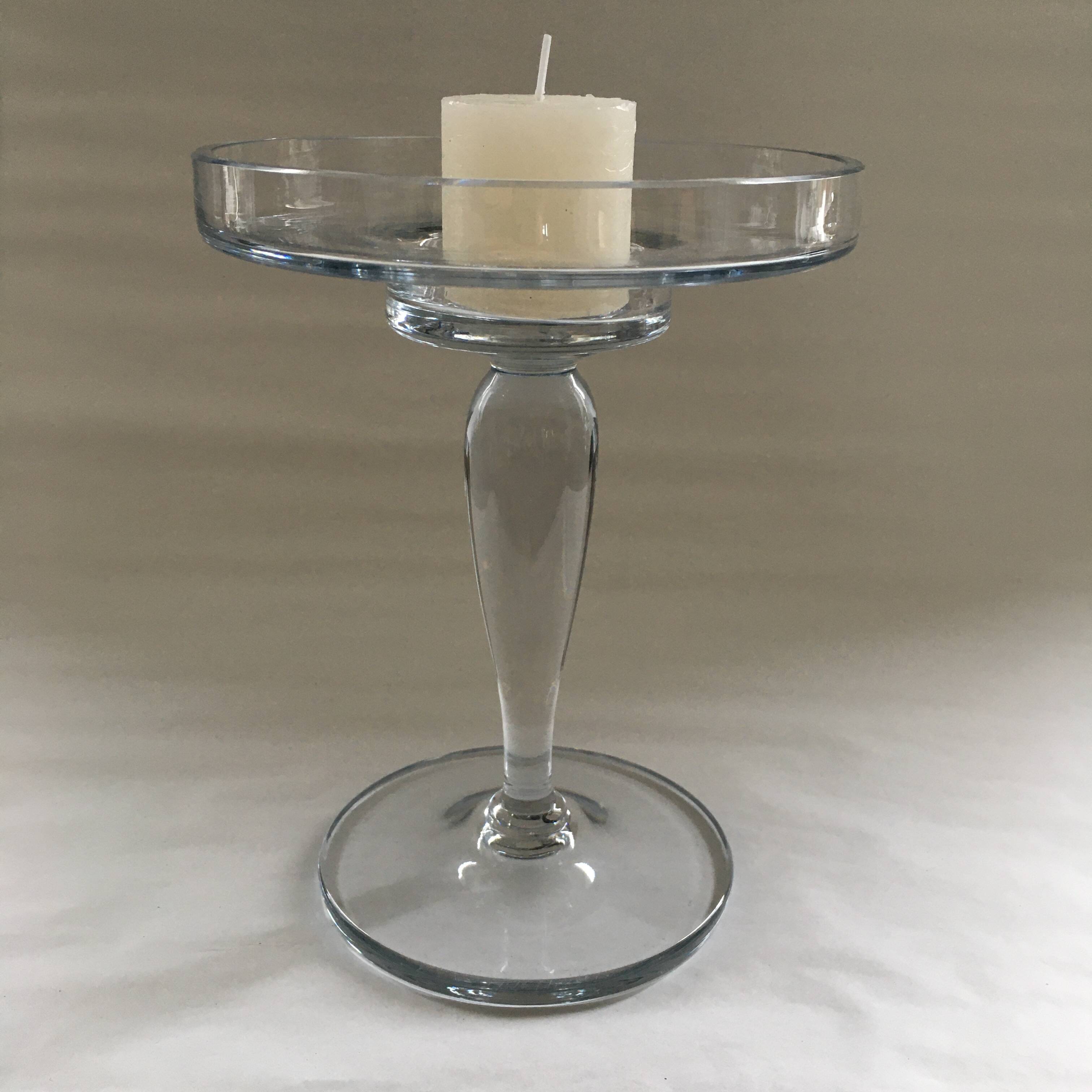 Large glass candle holder