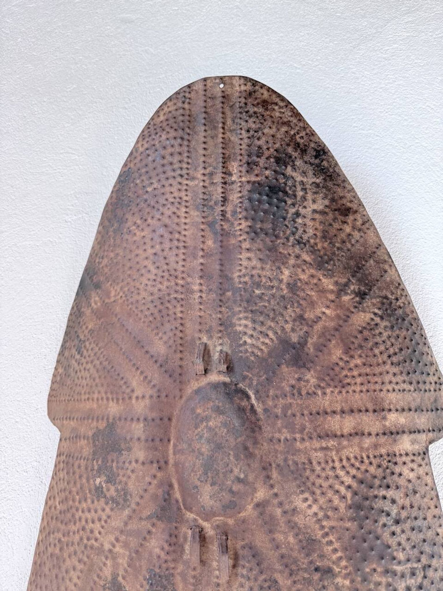 "Glagwa" shield embossed metal Cameroon 20th century