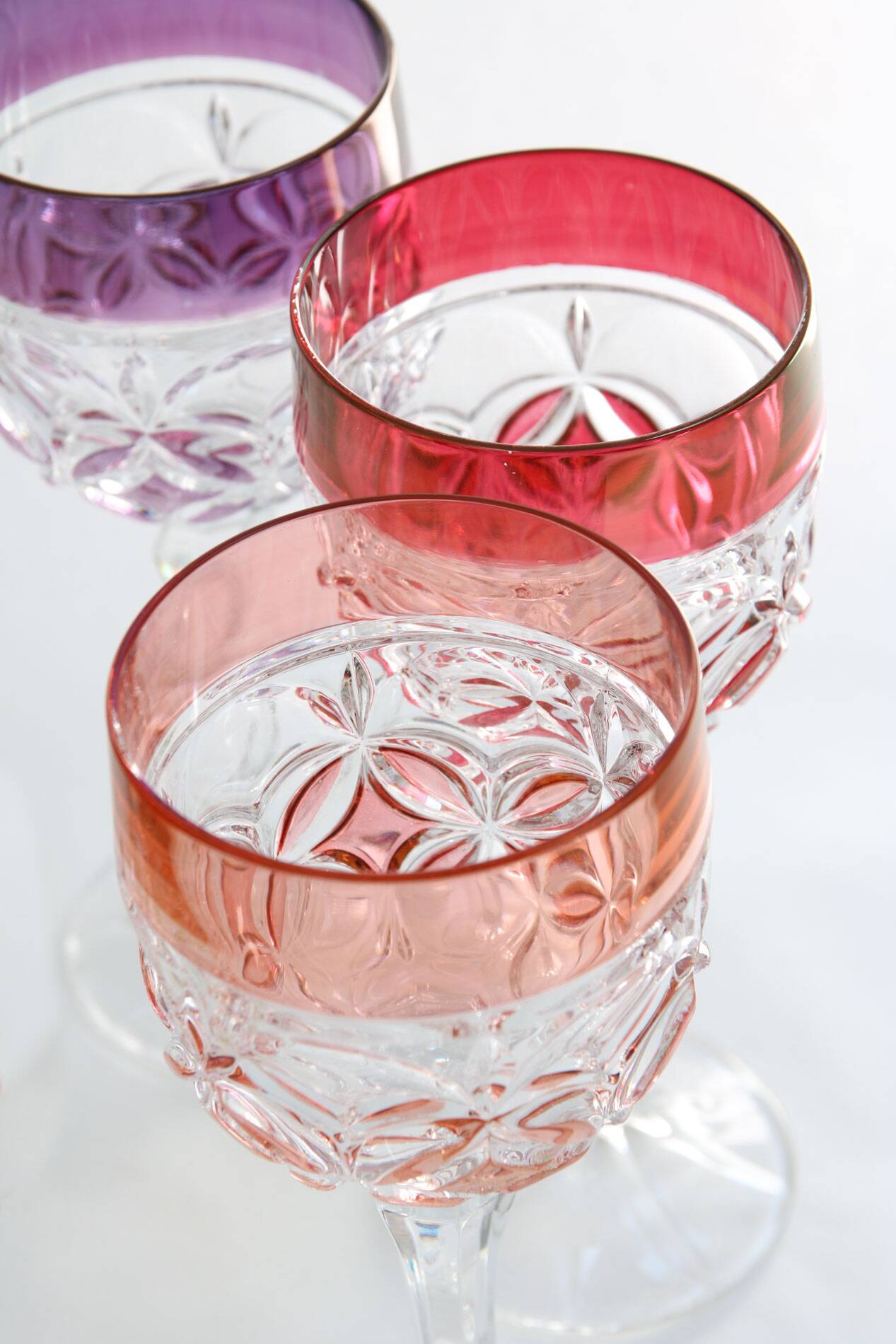 Mid-Century Hand Blown Crystal Wine Glasses from Hofbauer, Set of 6