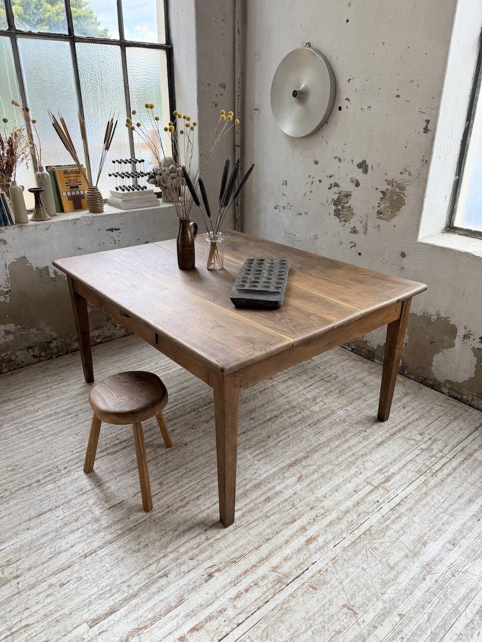 Large “square” oak farmhouse table 1950