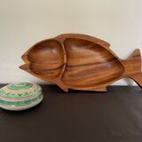 Wooden fish shaped dish