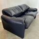 Maralunga sofa designer Vico MAGISTRETTI cassina in vintage midnight blue leather