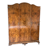 Armoire penderie style anglais et sa commode en ronce de noyer