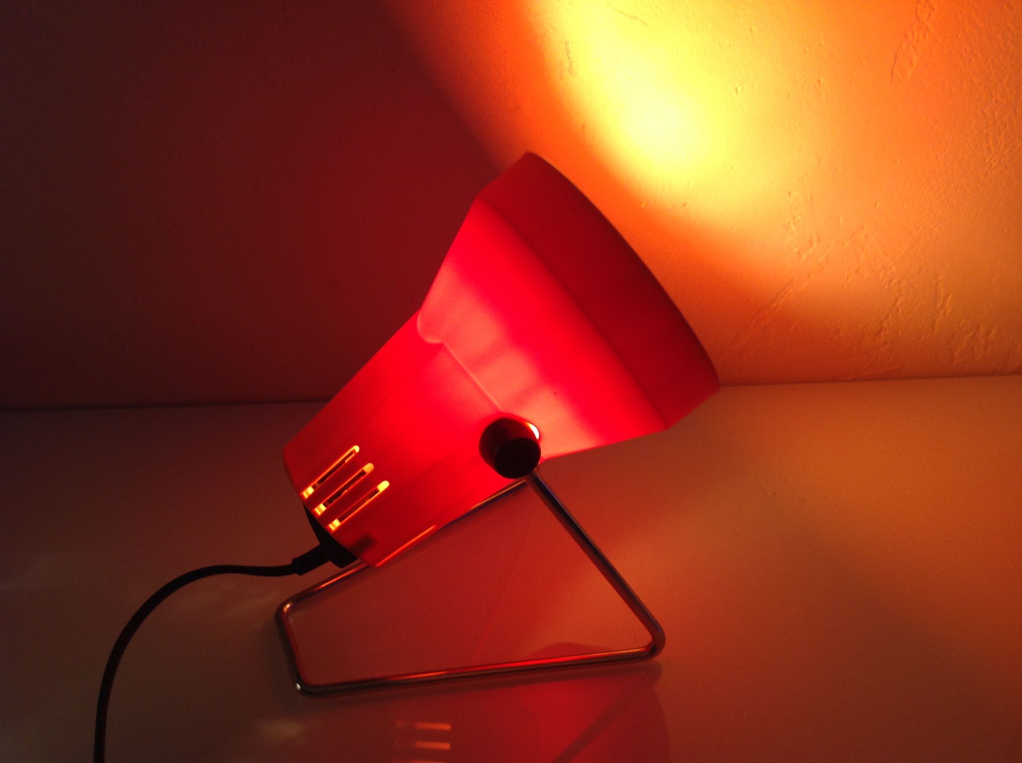 Orange infrared lamp by Condel / vintage 70s