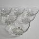 Set of six engraved crystal bowls in Art Deco style on spherical feet
