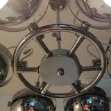 Chandelier 70/80," present time", 6 chrome globes