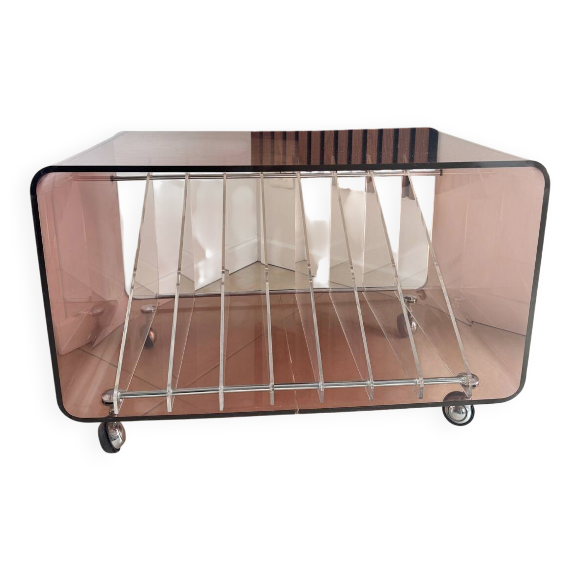 Vintage M. Dumas Roche Bobois coffee table/vinyl record cabinet