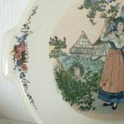 Plat a tarte en faience de sarreguemines modele obernai