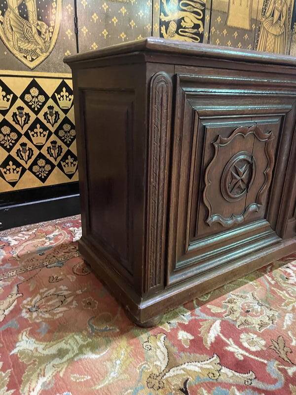 Louis XIII carved oak Maltese cross chest
