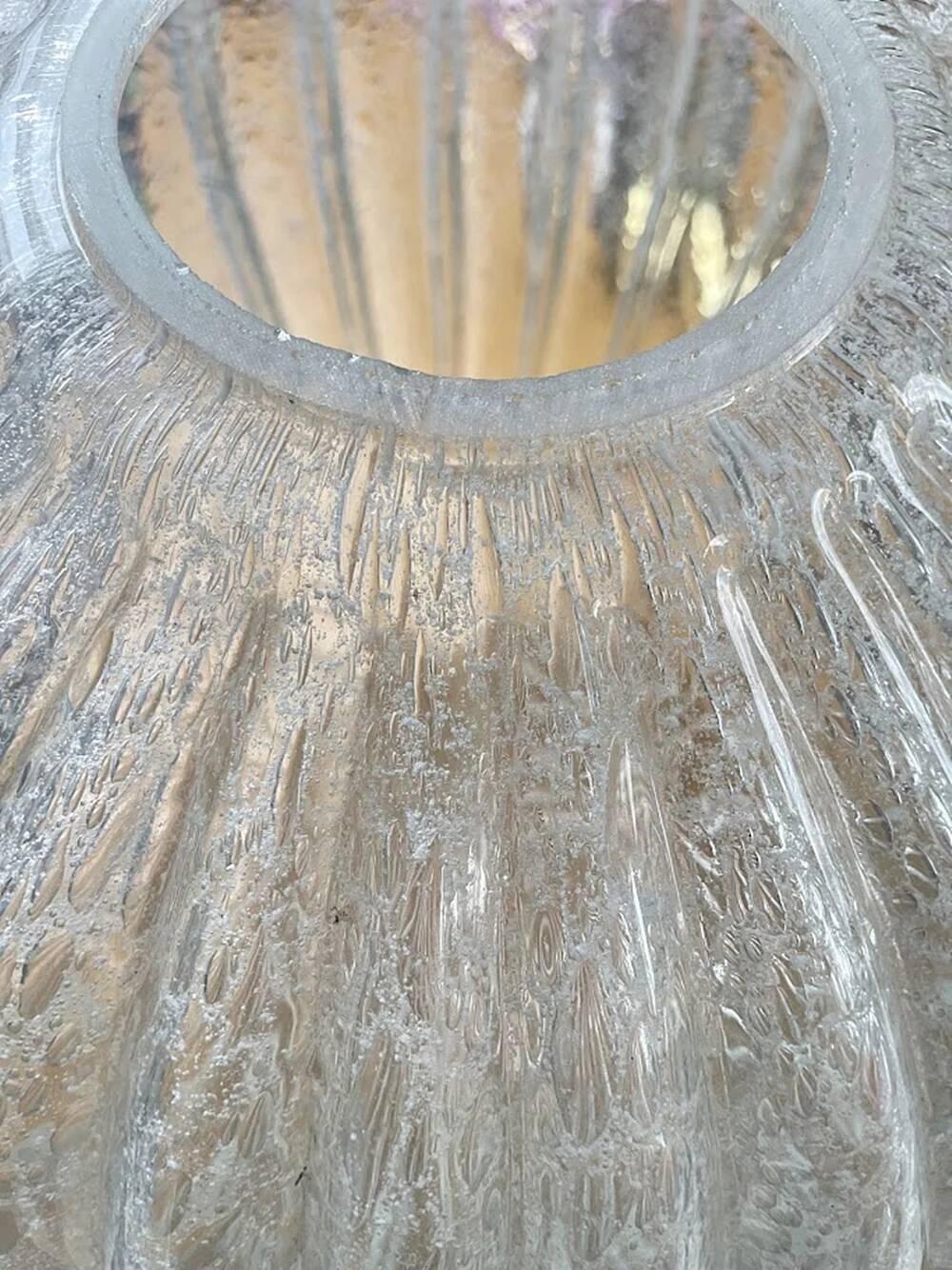 Vintage German DORIA Suspension in Cracked Glass 1960s