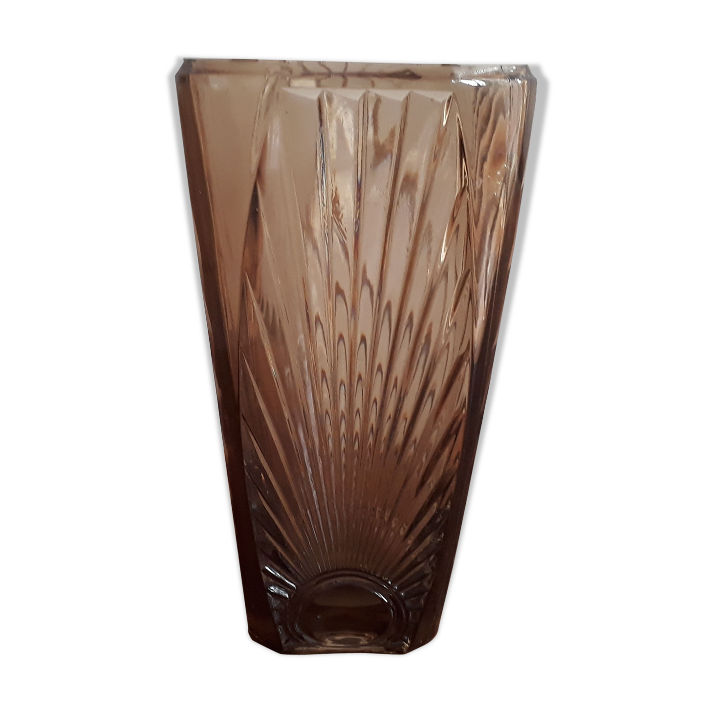 Vase art deco smoked glass
