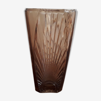 Vase art deco verre fumé