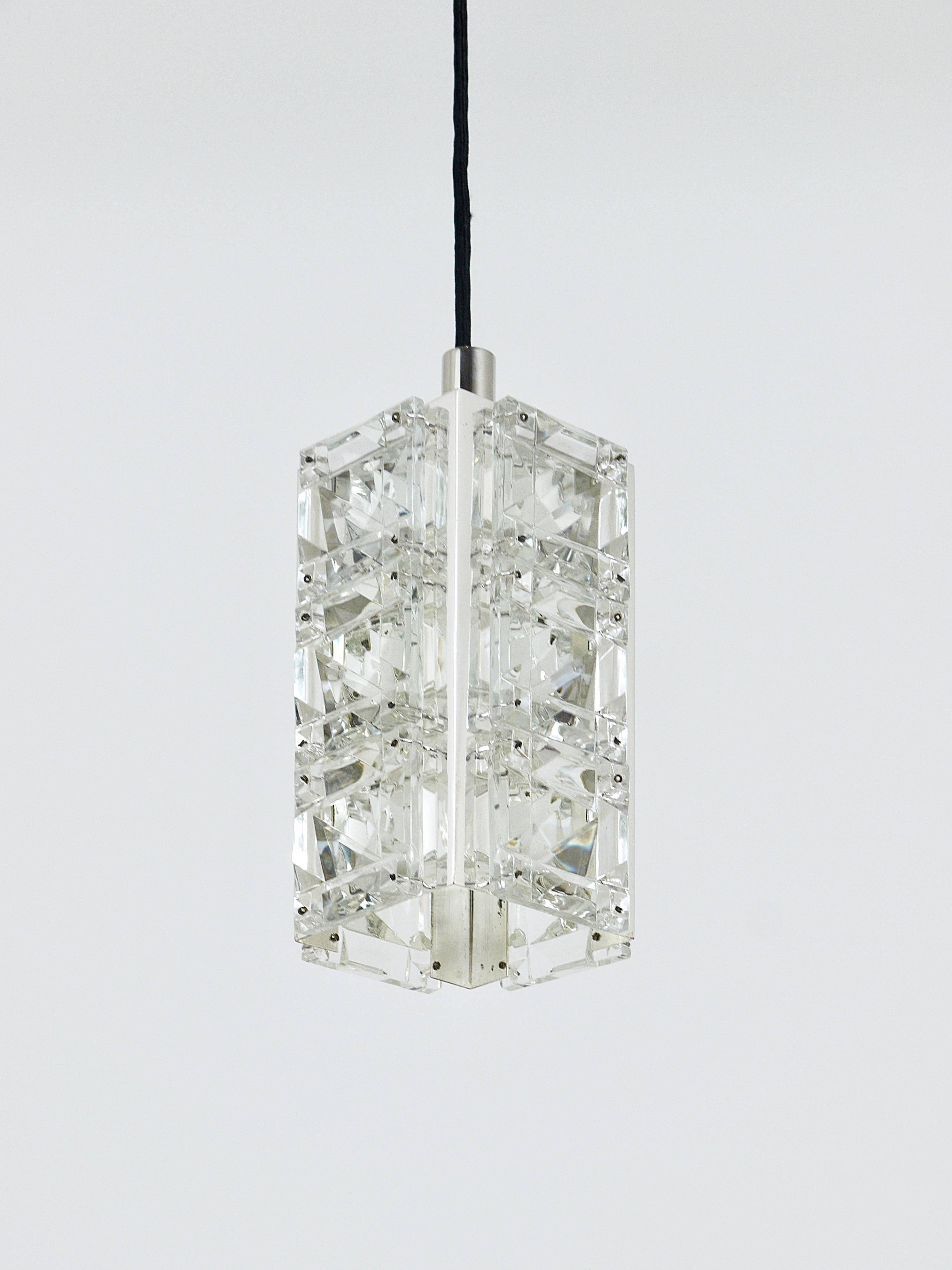 Bakalowits Vienna, up to three faceted crystal pendant lamps, Austria, 1960s