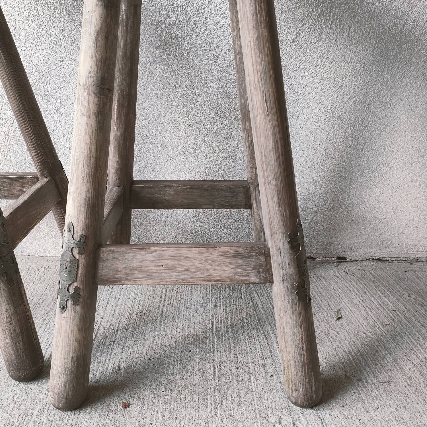 Pair of rustic high stools
