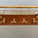 Vintage coat rack with 1970s repai décor