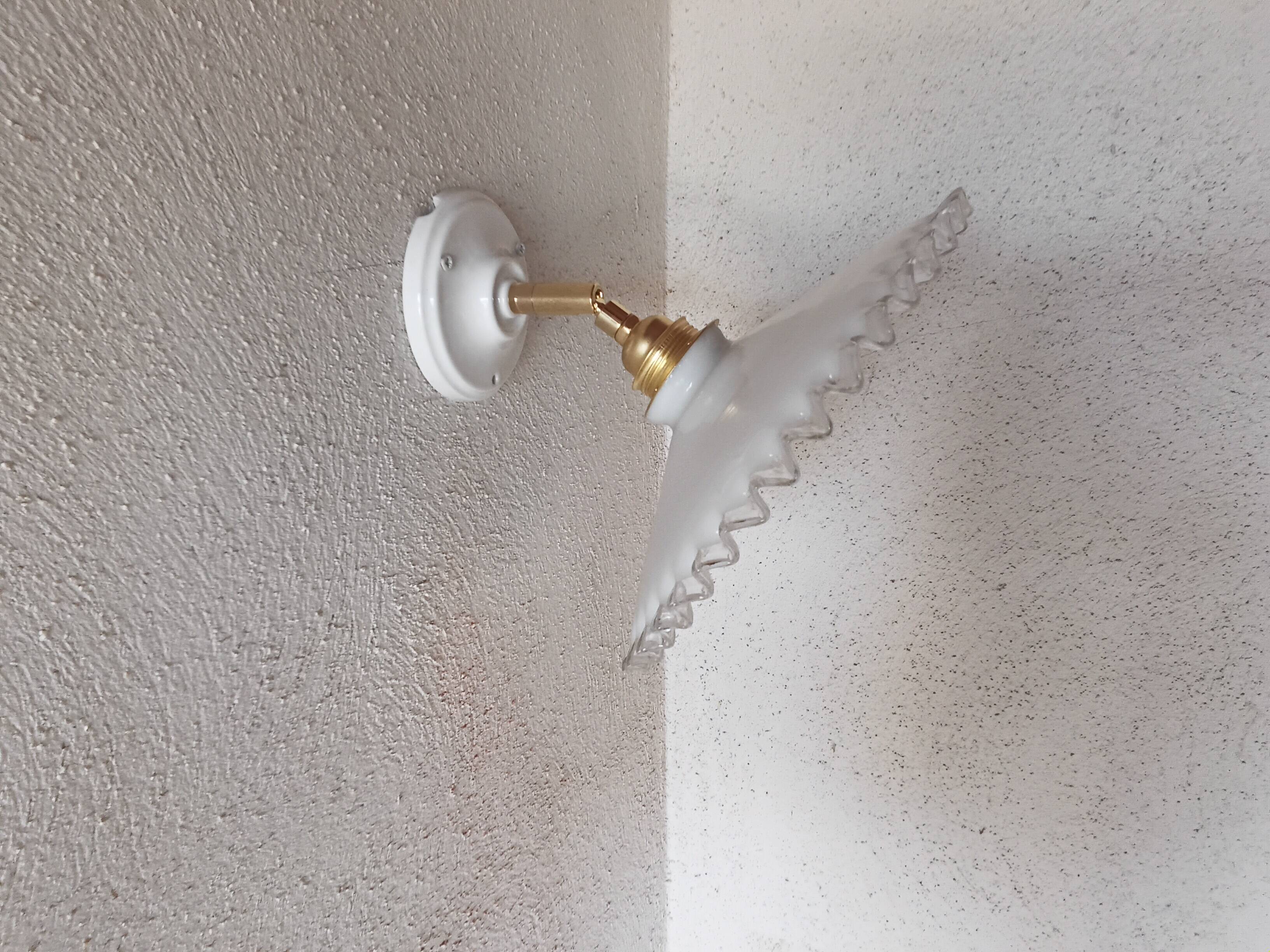 Vintage opaline lace wall light