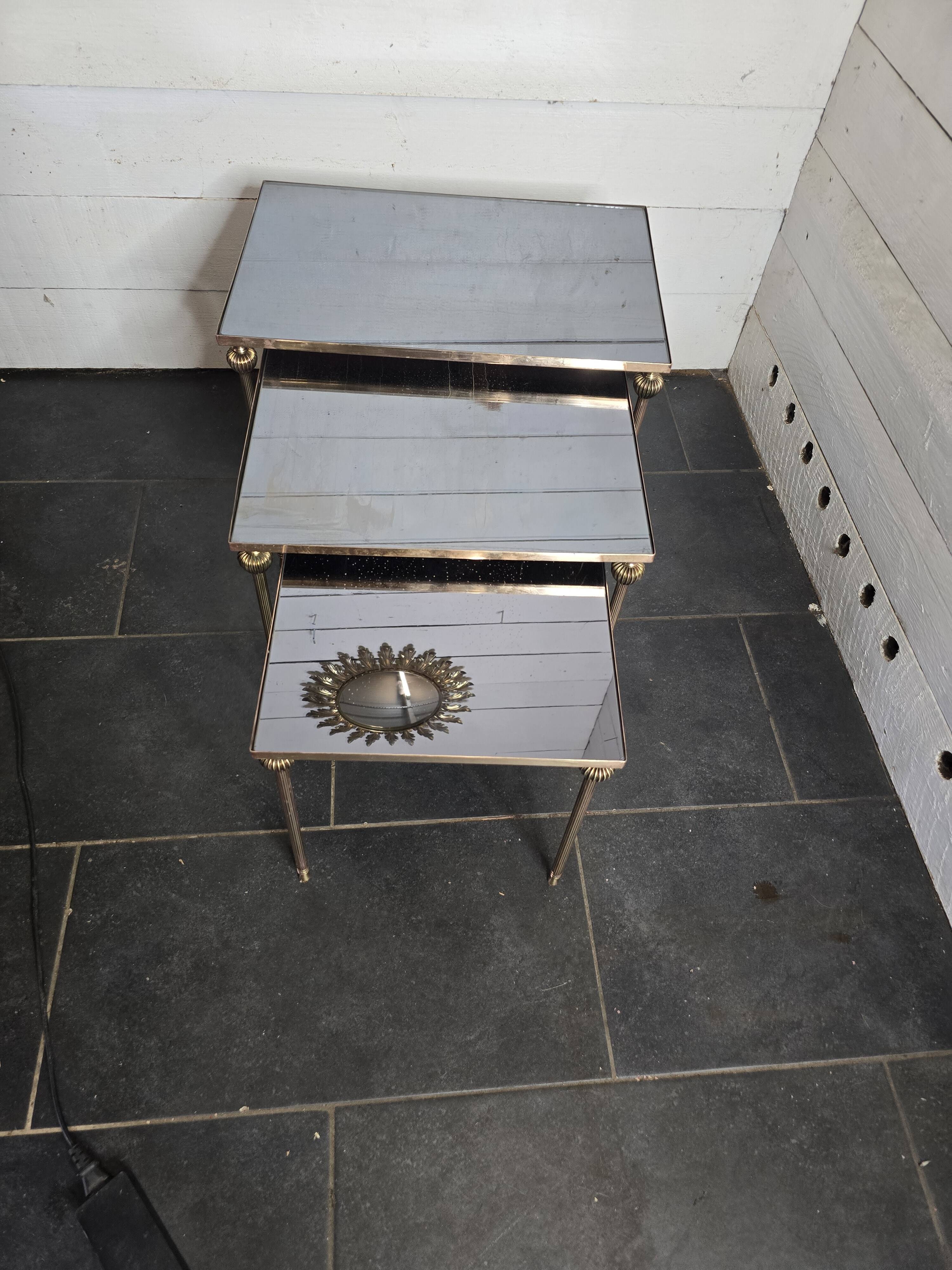 Vintage brass nesting table from the 60s