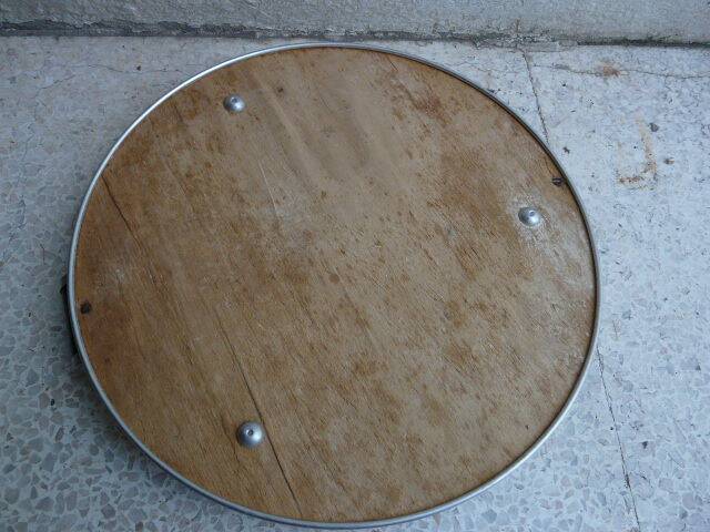 Ancien plateau miroir d'apéritif art deco vintage laiton, french design 1930