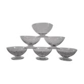 Lot of 6 crystal champagne glasses engraved 30s