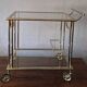 Hollywood Regency gilt brass bar cart drinks trolley, Italy 1970s