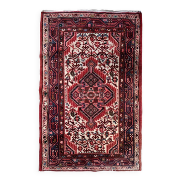 Tapis persan Hamadan vintage fait main, 77 cm x 124 cm (2,5' x 4'), années 1970