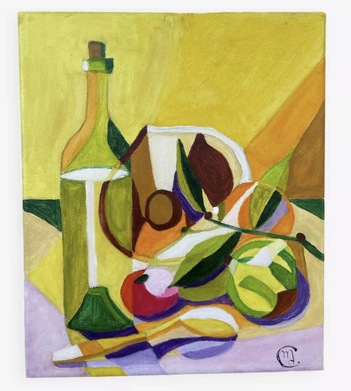 Modern still life, oil on canvas, fruit