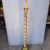Polychrome gilded carved wood floor lamp ep 1940