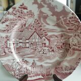 Porcelain flat plate signed Lunéville. French made. "English Style" model.