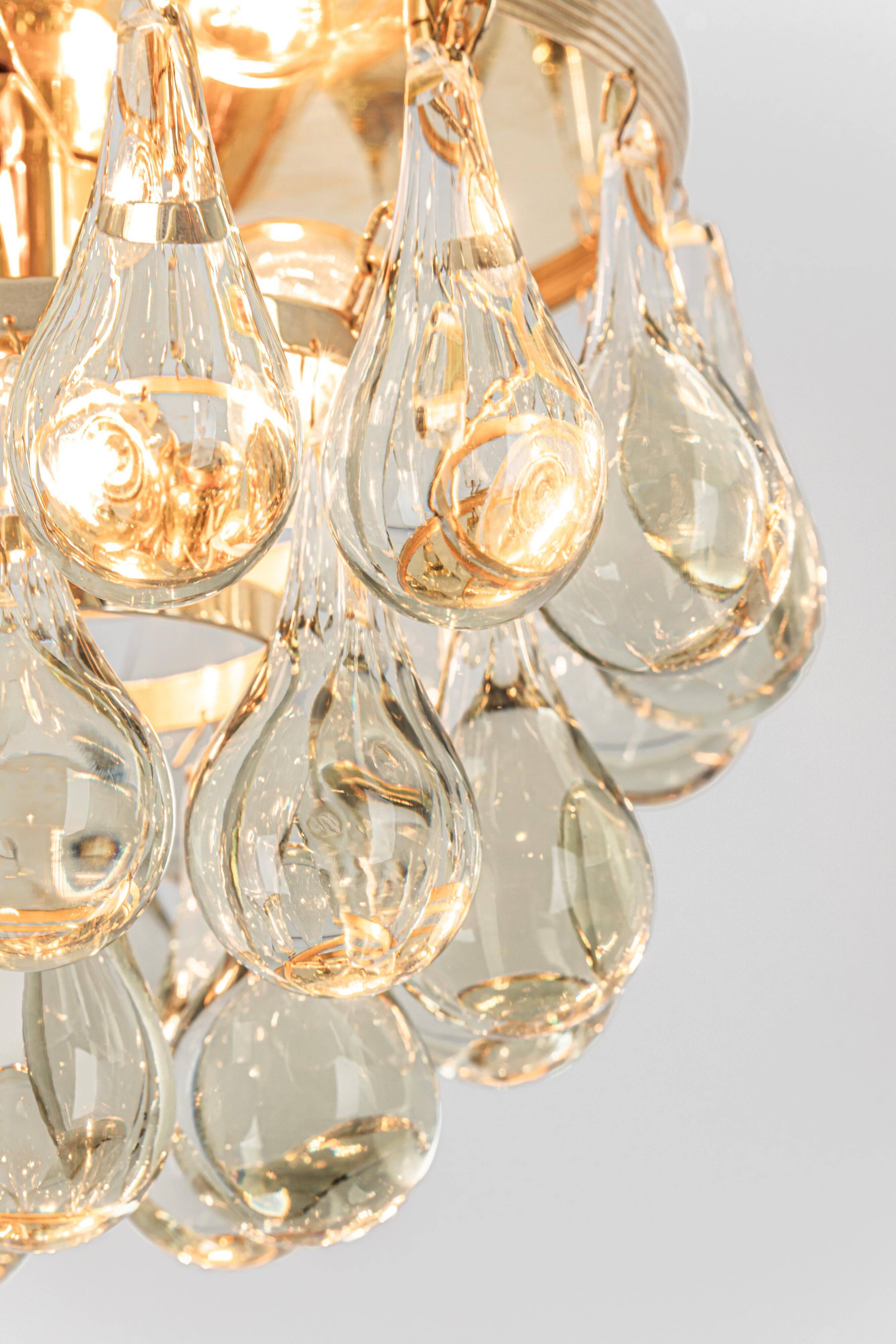 Small Murano glass ceiling pendant in the shape of a drop by C.Palme, Germany, 1970s.