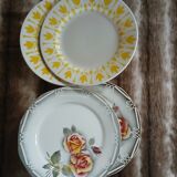 4 antique flat plates from Digoin and Sarreguemines