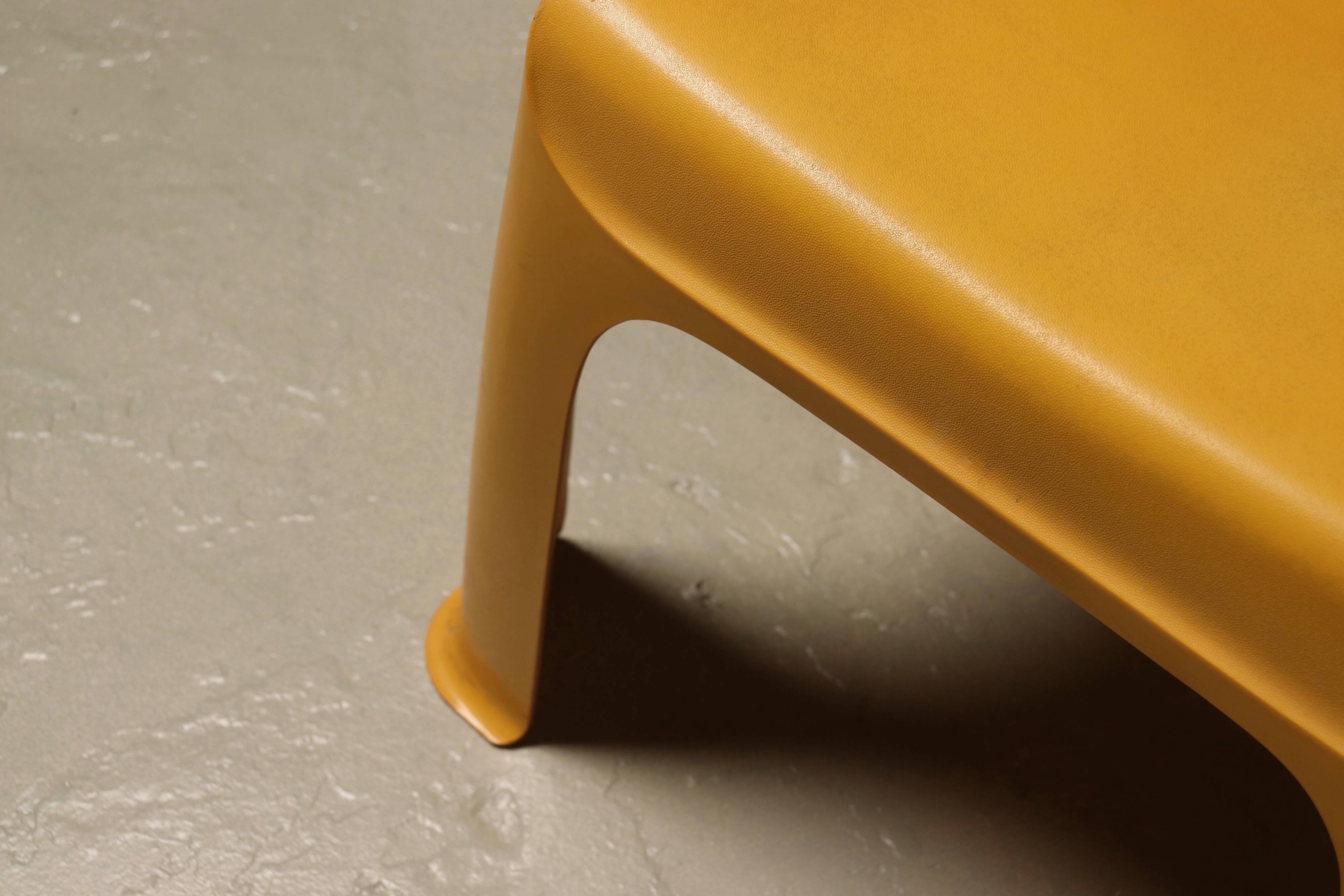 Sculptural Monobloc Chair in Yellow ABS Plastic 1970s