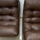 Set de 2 chauffeuses vintage marrons 1990