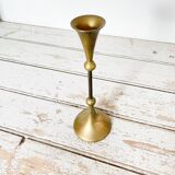 Tapered brass candle holder
